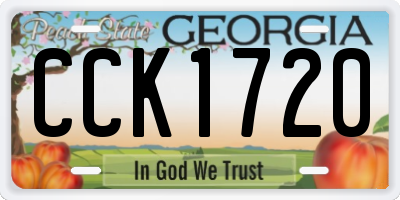 GA license plate CCK1720