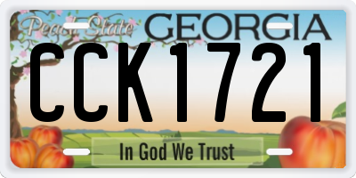 GA license plate CCK1721