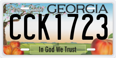 GA license plate CCK1723