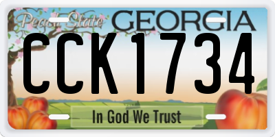GA license plate CCK1734