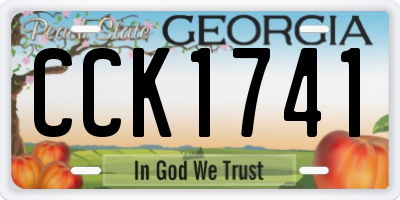 GA license plate CCK1741