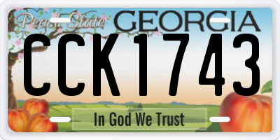 GA license plate CCK1743