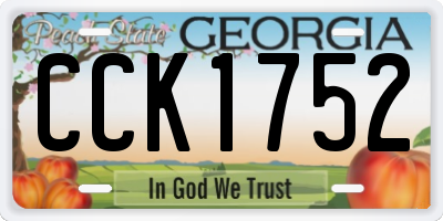 GA license plate CCK1752