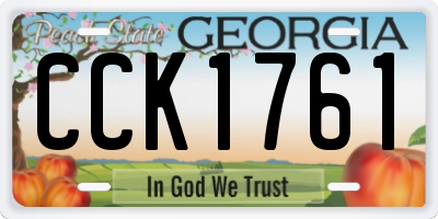 GA license plate CCK1761