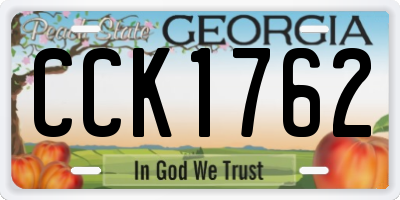 GA license plate CCK1762