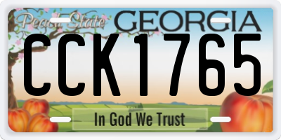 GA license plate CCK1765