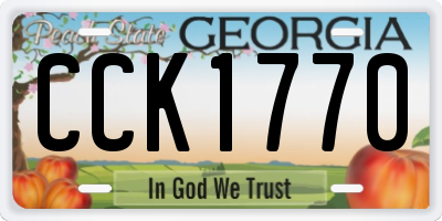 GA license plate CCK1770