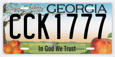 GA license plate CCK1777