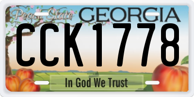 GA license plate CCK1778