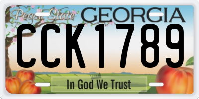 GA license plate CCK1789