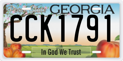 GA license plate CCK1791