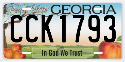 GA license plate CCK1793