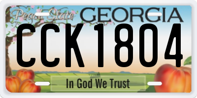 GA license plate CCK1804