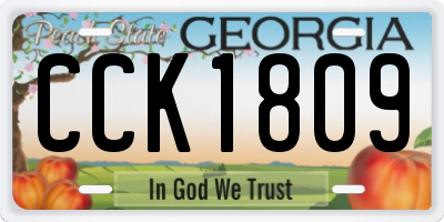 GA license plate CCK1809