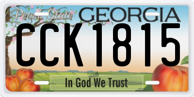GA license plate CCK1815