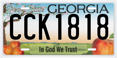 GA license plate CCK1818