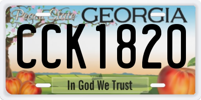 GA license plate CCK1820