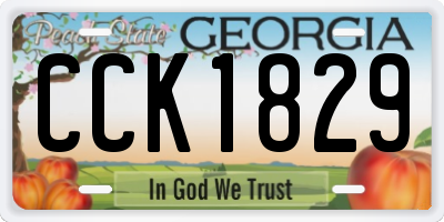 GA license plate CCK1829