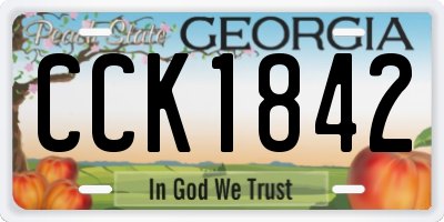 GA license plate CCK1842