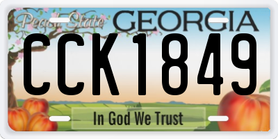 GA license plate CCK1849