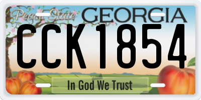 GA license plate CCK1854