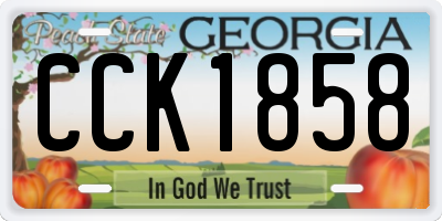 GA license plate CCK1858