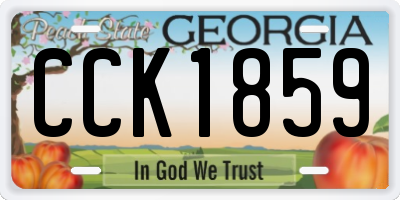GA license plate CCK1859