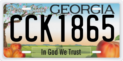 GA license plate CCK1865