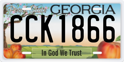 GA license plate CCK1866