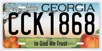 GA license plate CCK1868