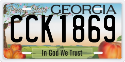 GA license plate CCK1869