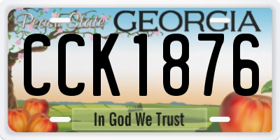 GA license plate CCK1876