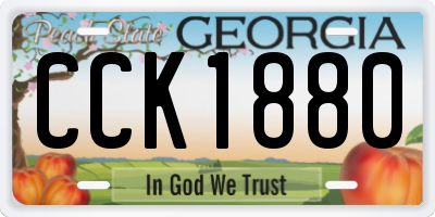 GA license plate CCK1880