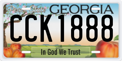 GA license plate CCK1888