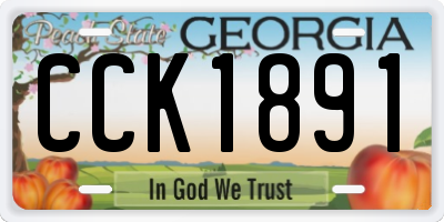GA license plate CCK1891