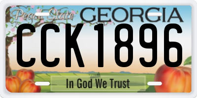 GA license plate CCK1896