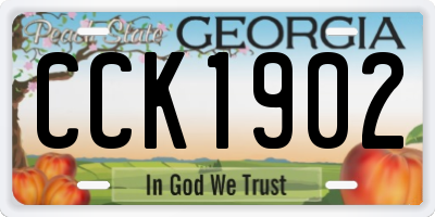 GA license plate CCK1902