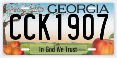 GA license plate CCK1907