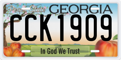 GA license plate CCK1909