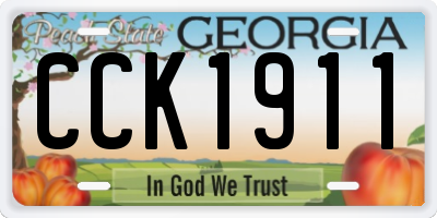 GA license plate CCK1911