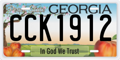 GA license plate CCK1912