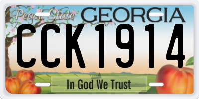GA license plate CCK1914