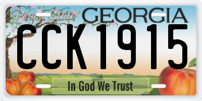 GA license plate CCK1915