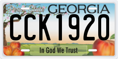GA license plate CCK1920