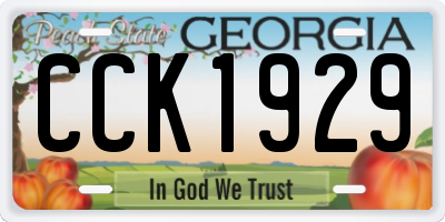 GA license plate CCK1929