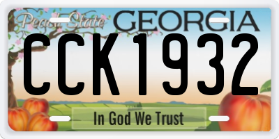 GA license plate CCK1932
