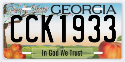 GA license plate CCK1933