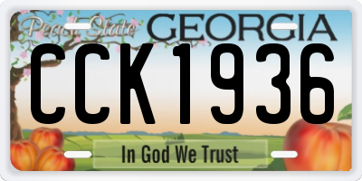 GA license plate CCK1936