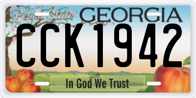 GA license plate CCK1942
