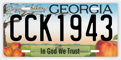 GA license plate CCK1943